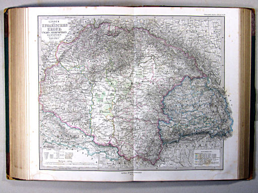 Stielers Hand-Atlas, 1874
35b. Länder der Ungarischen Krone: Ungarn, Siebenbürgen, Slavonien und ein Theil von Kroatien