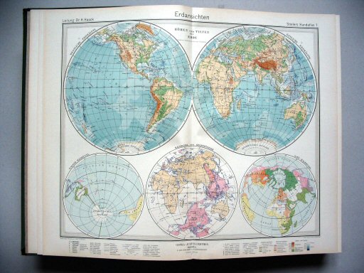 Stielers Hand-Atlas, 1945
1. Erdansichten
Halfronden / Hemispheres
(1939,10 / IV 31)