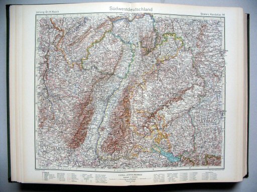 Stielers Hand-Atlas, 1945
14. Südwestdeutschland
Zuidwest-Duitsland / South-western Germany
(1938,11 / X 33)