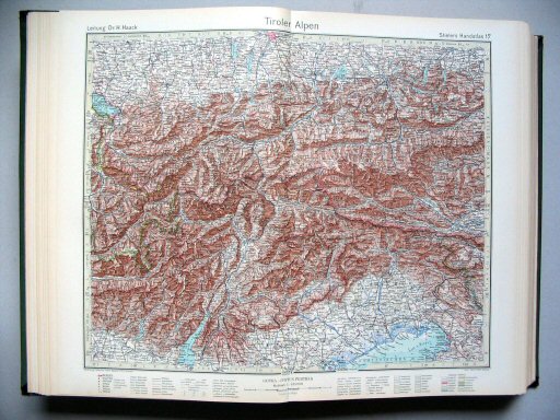 Stielers Hand-Atlas, 1945
17. Tiroler Alpen
Tiroler Alpen / Tyrolese Alps
(1939,11 / IV 31)