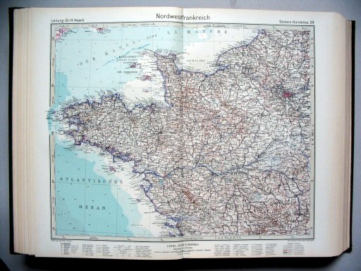 Stielers Hand-Atlas, 1945
29. Nordwestfrankreich
Noordwest-Frankrijk / France Northwest
(1945,13 / IX 32)