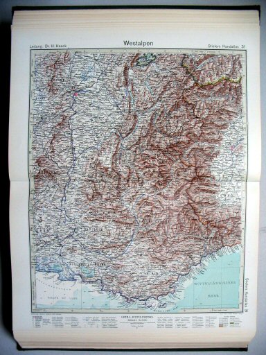 Stielers Hand-Atlas, 1945
31. Westalpen
Westelijke Alpen / Western Alps
(1944,13 / III 44)