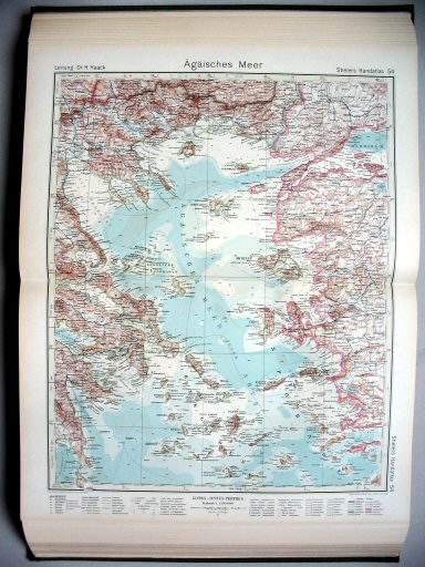 Stielers Hand-Atlas, 1945
54. Ägäisches Meer
Egeïsche Zee / Aegean Sea
(1939,10 / IV 31)