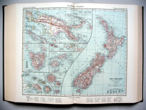 Stielers Hand-Atlas, 1945
91. Südsee-Inseln
Eilanden in de Stille Oceaan / Pacific Islands
(1942,9 / XI 35)