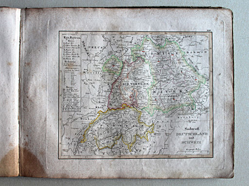 Stielers Schul-Atlas, 1829
XIII. Südwestl. Deutschland und Schweiz