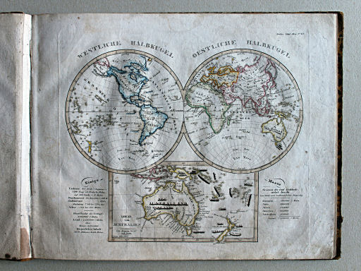 Stielers Schul-Atlas, 1834
IIa. Westliche Halbkugel – Oestliche Halbkugel