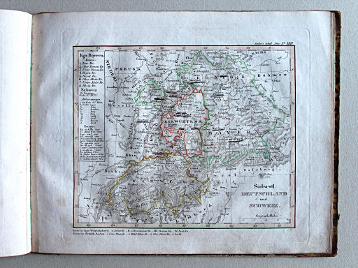 Stielers Schul-Atlas, 1834
XIII. Südwestl. Deutschland und Schweiz