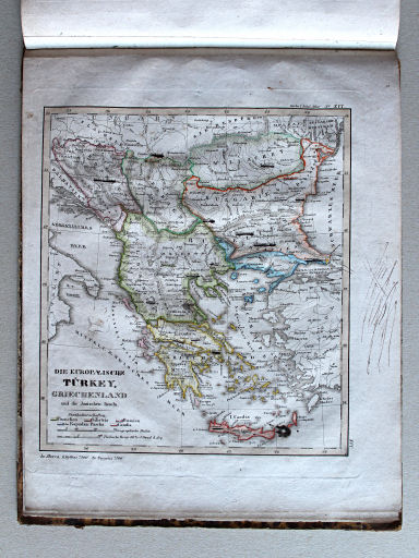 Stielers Schul-Atlas, 1834
XVI. Die Europaeische Türkey, Griechenland und die Jonischen Inseln