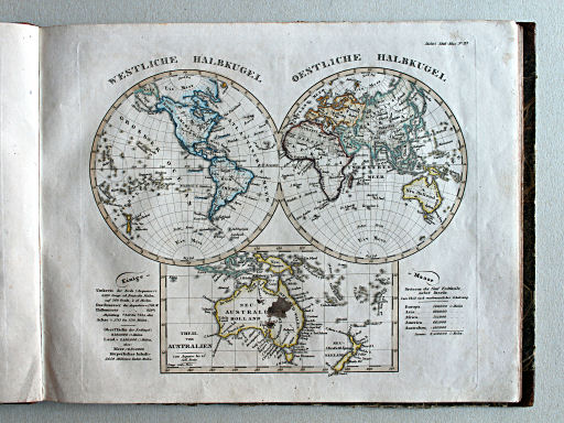 Stielers Schul-Atlas, 1835
IIa. Westliche Halbkugel – Oestliche Halbkugel