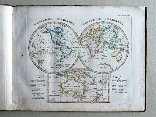 Stielers Schul-Atlas, 1842
IIa. Westliche Halbkugel – Oestliche Halbkugel