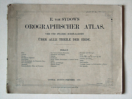 E. von Sydow's Orographischer Atlas, 1855
Voorkant band