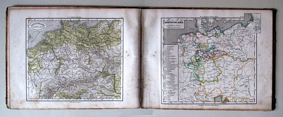 E. von Sydow's Schul-Atlas, 1856
9-10. Deutschland. Oro-hydrographische Übersicht. Politische Übersicht