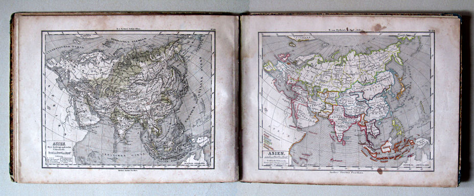 E. von Sydow's Schul-Atlas, 1856
28-29. Asien. Oro-hydrographische Uebersicht. Politische Uebersicht