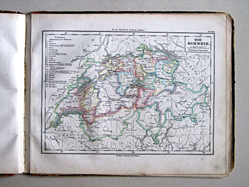 E. von Sydow's Schul-Atlas, 1867
20a. Die Schweiz. Politische Übersicht