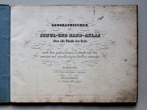 Spehr's geographischer Schul- und Hand-Atlas, 1834-1835
Titelpagina