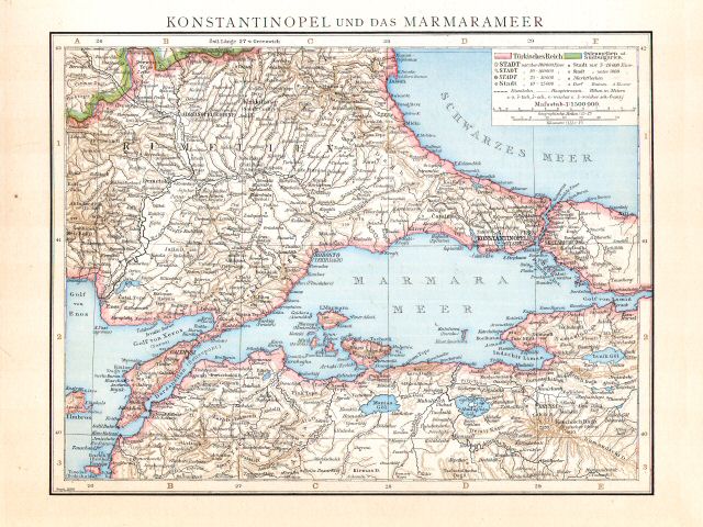 Andrees Handatlas 1887 (scan)
77. Völkerkarte der Balkanhalbinsel.
Konstantinopel und das Marmarameer.