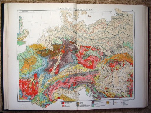 Andrees Handatlas 1914
Midden-Europa, geologisch (kaart 37.38)