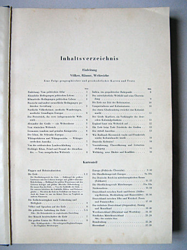 Andrees Handatlas 1937
Inhaltsverzeichnis (1)
Inhoudsopgave / Table of contents (1)