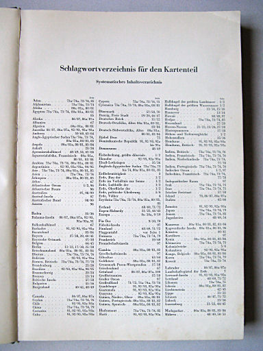 Andrees Handatlas 1937
Schlagwortverzichnis (1)
Trefwoordenregister / Keyword index (1)