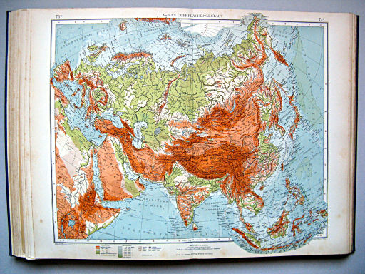 Andrees Handatlas 1937
73a.74a. Asiens Oberflächengestalt