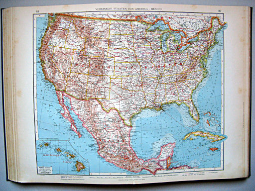 Andrees Handatlas 1937
88.89. Vereinigte Staaten von Amerika. Mexico