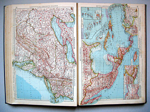 Andrees Handatlas 1937
90. Nordöstliche Vereinigte Staaten
91. Mittelamerika