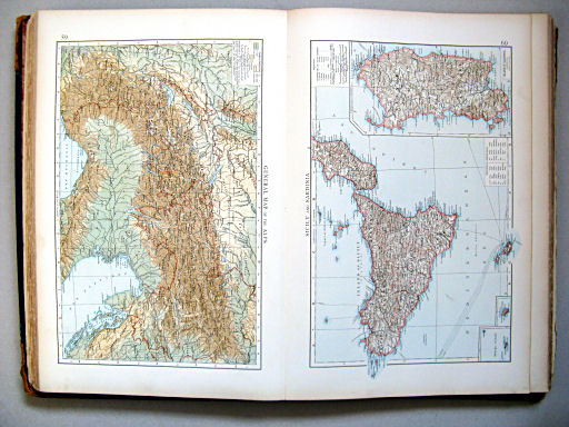 The Times Atlas 1900
59. General map of the Alps
60. Sicily and Sardinia