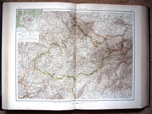 Andrees öst.-ung. Handatlas 1904
Moravië, Silesië (kaart 35.36)