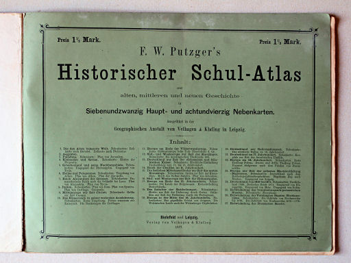 Putzger's Historischer Schul-Atlas, 1877
Titelpagina, inhoudsopgave