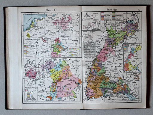 Putzgers Historischer Schul-Atlas, 1900
34. Bayern II. Baden 1771